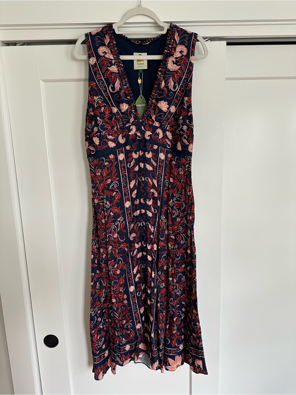 FARM Rio Boho Floral Scarf Midi Dress - NWT - Picture 3 of 4